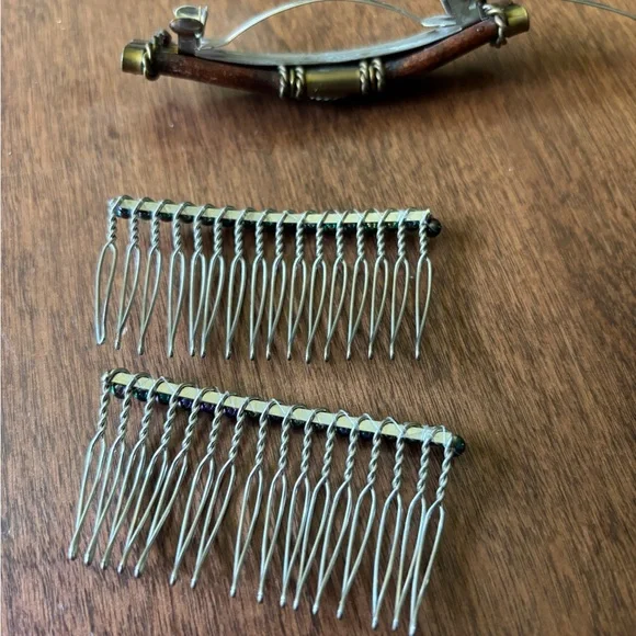 3 for $20 Vintage Style Hair Comb Set with matching barette - Picture 7 of 7